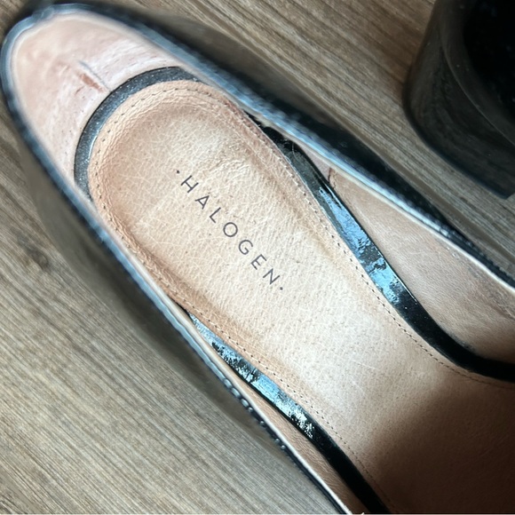 Halogen Black Patent Leather Heeled Loafers | 8.5 - Picture 4 of 9